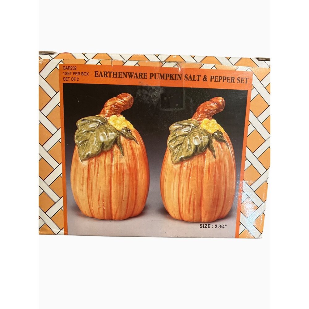 Earthenware Pumpkin Salt & Pepper Shaker Set Of 2 By Wangs International